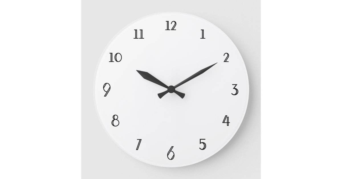 Simple White Clock With Numbers