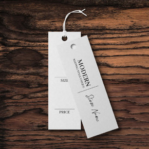 Simple White Clothing Hanging Display Price Card