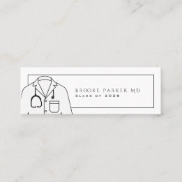 Simple White Coat Ceremony Graduation Calling Card