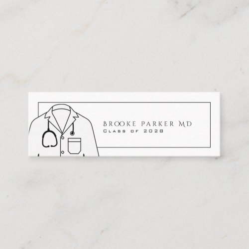 Simple White Coat Ceremony Graduation  Calling Card