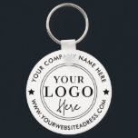 Simple White Company Business Name Logo Website Keychain<br><div class="desc">Are you looking for promotional items for your brand? Check out this Simple White Company Business Name Logo Website keychain. You can add your own business name, logo, and website by clicking the personalize button or customize even further, like the font style and colors by using the design tool. Regards...</div>
