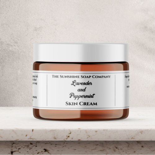 Simple White Cosmetics Jar Label 125 x 65