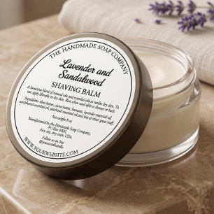 Simple White Cosmetics Jar Lid Label 2.75" dia