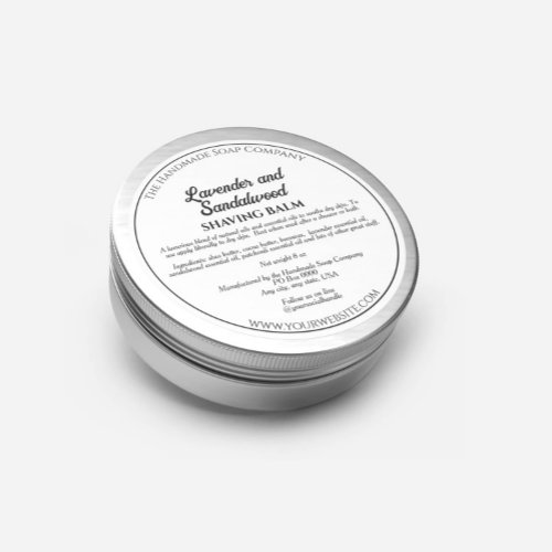 Simple White Cosmetics Jar Lid Label 275 dia