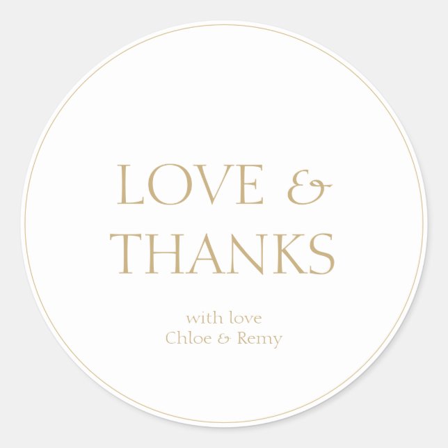 Simple White Couple Wedding Thank You Sticker (Front)