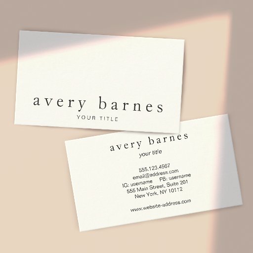Customizable Simple White Corporate Executive Modern Business Cards