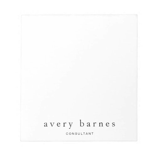 Simple White Creative Professional Modern Business Notepad