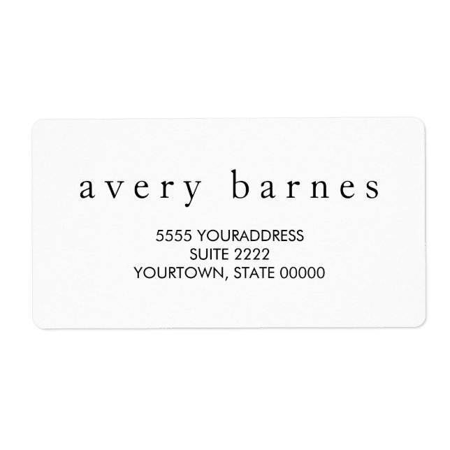 Simple White Creative Professional Modern Label (Front)
