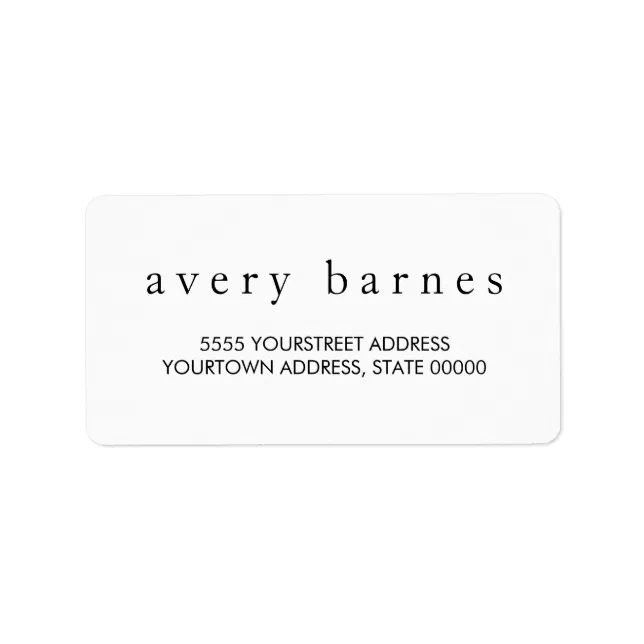 Simple White Creative Professional Modern Label | Zazzle