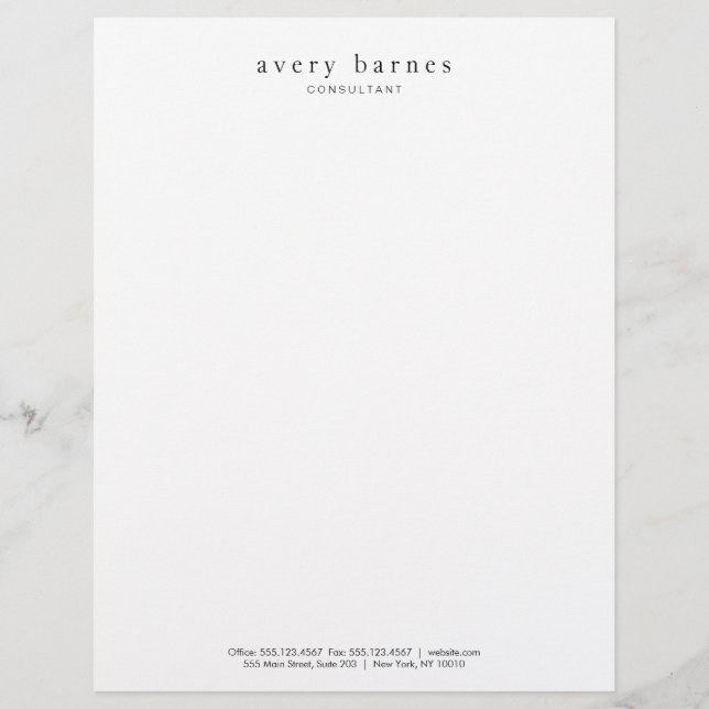 Simple White Creative Professional Modern Letterhead (Front)