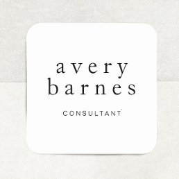 Simple White Creative Professional Modern Square Sticker