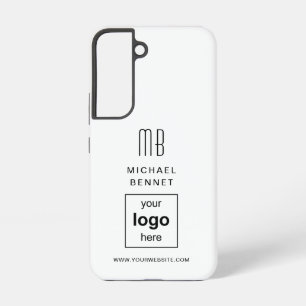 Simple White Custom Business Logo Samsung Galaxy S22 Case