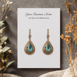 Simple White Custom Earring Business Card