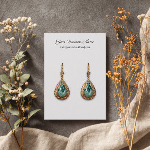 Simple White Custom Earring Business Card