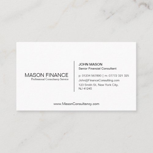 Simple White Customizable Business Card Template