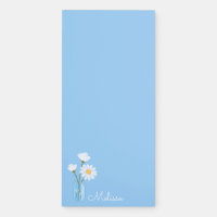 Simple White Daisies Mason Jar Hearts Personalized