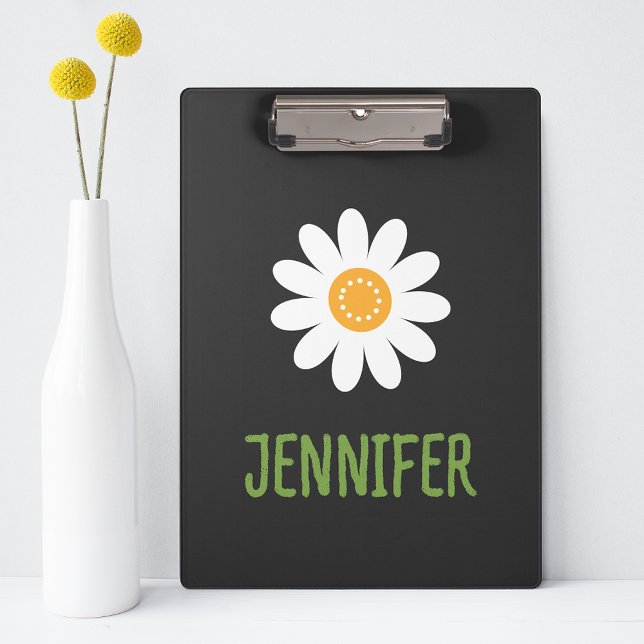 Simple White Daisy Monogram Clipboard (Creator Uploaded)