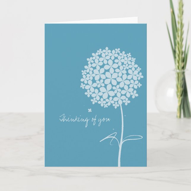 Simple White Dandelion Card (Front)