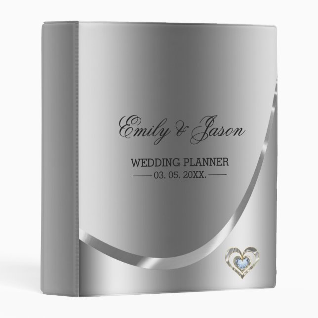 Simple White Diamonds Over Silver Background Mini Binder (Front/Spine)