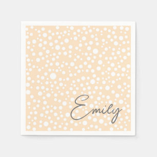 Simple white dotted pattern on peach background napkins