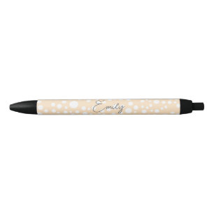 Simple white dotted pattern on peach background pen