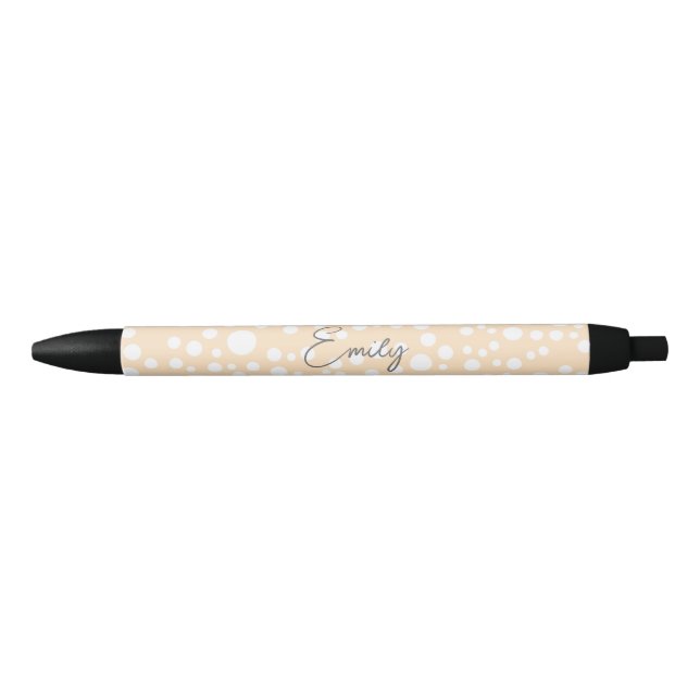 Simple white dotted pattern on peach background pen (Front)