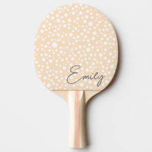 Simple white dotted pattern on peach background ping pong paddle