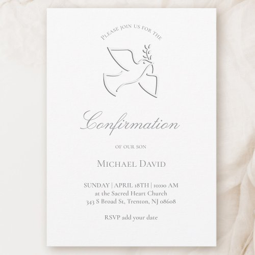 simple white dove design Confirmation