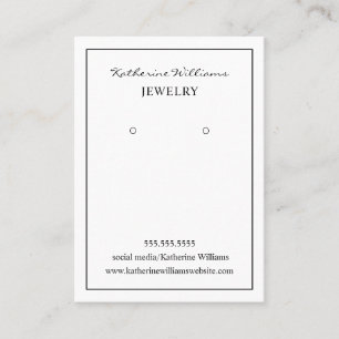 Simple White Earring Display Card
