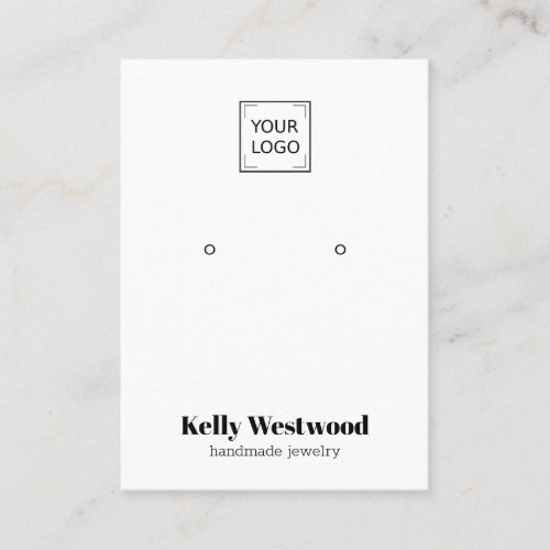 SIMPLE WHITE EARRING DISPLAY LOGO SOCIAL ICONS BUSINESS CARD