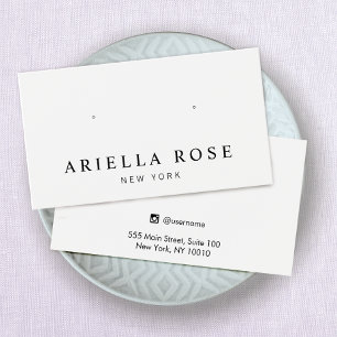 Simple White Earring Jewelry Display Card