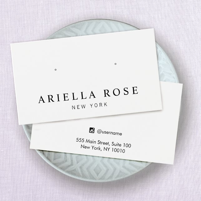 Simple White Earring Jewelry Display Card (Creator Uploaded)