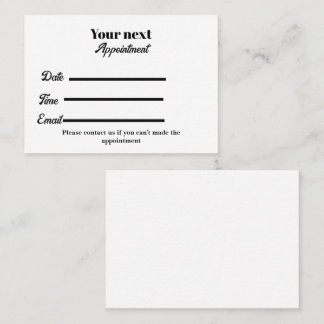 Simple white elegant doctor appointment card