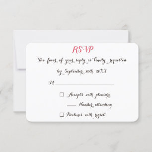 Simple White Elegant Typography Wedding Reply RSVP Card