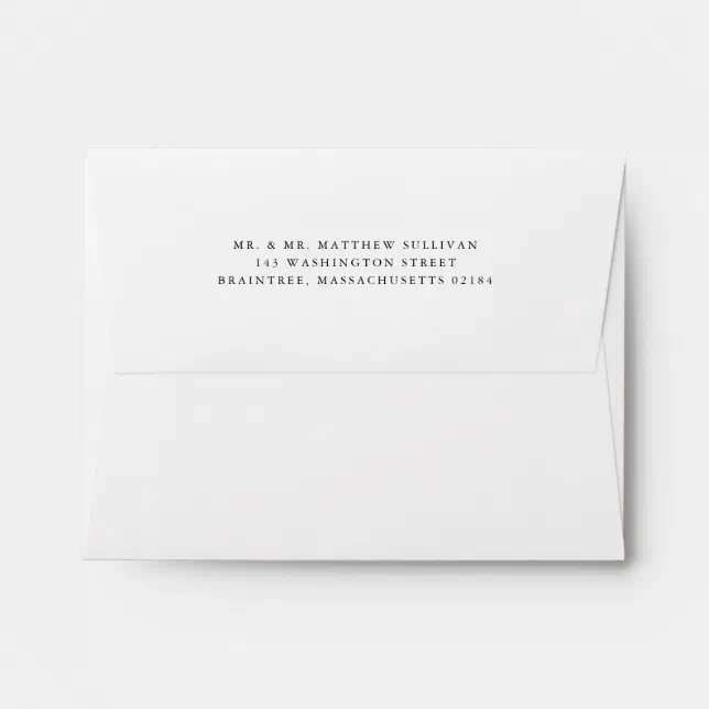 Simple White Envelope with Return Address | Zazzle