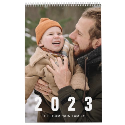 Simple White Family Photo Memories Calendar