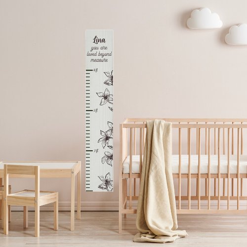 Simple White Floral Beyond Measure Growth Chart