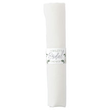 Simple White Floral Bridal Shower Napkin Band