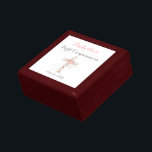 Simple white floral first communion cross name   gift box<br><div class="desc">Modern first commnunion gift box with a floral cross on a simple white background and a hand lettered script name. Personalize with name,  text and date.</div>