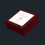 Simple white floral first communion cross name   gift box<br><div class="desc">Modern first commnunion gift box with a floral cross on a simple white background and a hand lettered script name. Personalize with name,  text and date.</div>