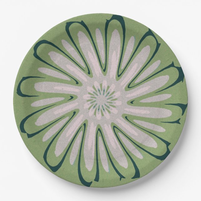 Simple White Flower Napkins Paper Plates (Front)