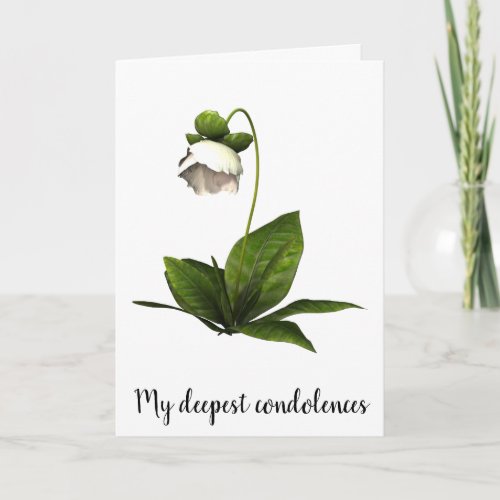 Simple white flower sympathy card