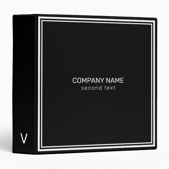 Simple White Frame  3 Ring Binder (Front/Spine)