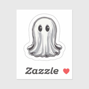 Simple White Ghost Halloween Sticker