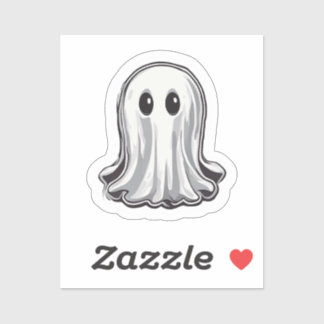 Simple White Ghost Halloween Sticker