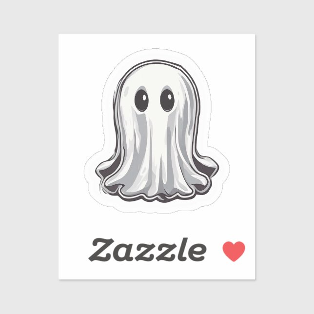 Simple White Ghost Halloween Sticker (Sheet)