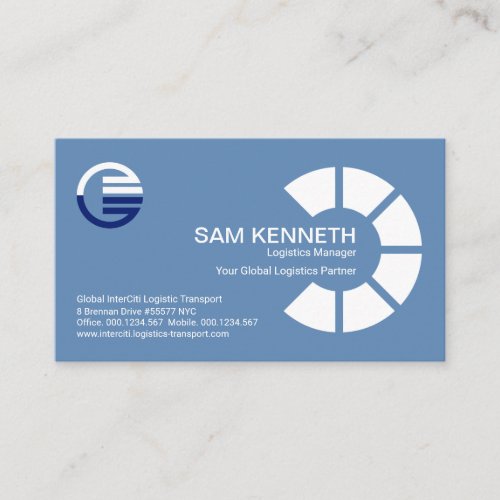 Simple White Global Semi Circle Logistics Manager Business Card