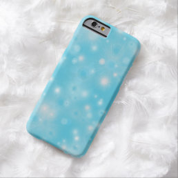 Simple White glow Snowflakes on Blue Cute Pretty Barely There iPhone 6 Case