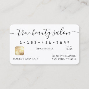 Simple White Gold Signature Script Credit Card