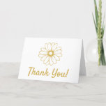 Simple White & Gold Typography Flower Thank You